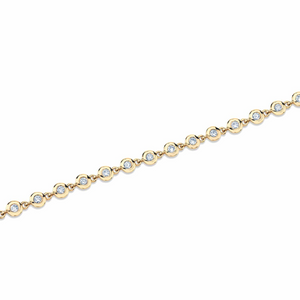 Michael M Yellow 14K Gold Round Cut Diamond Line Necklace