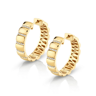 Michael M 14K Gold Diamond Hoop Earrings