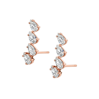 Michael M 18K Rose Gold Diamond Cluster Earrings