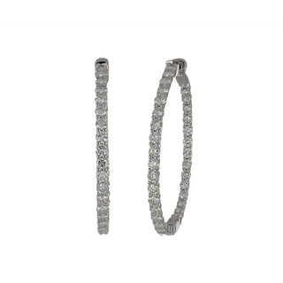 Tenenbaum Collection 18K White Gold Diamond Hoop Earrings