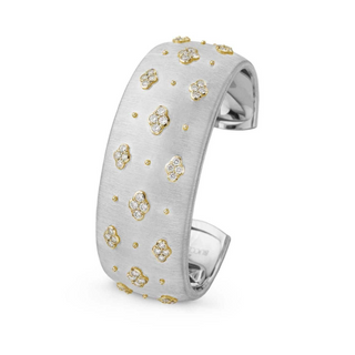 Buccellati Two-Tone 18K Gold Diamonds Cuff Bracelet