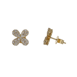 Tenenbaum Collection 18K Gold Diamond Clover Stud Earrings