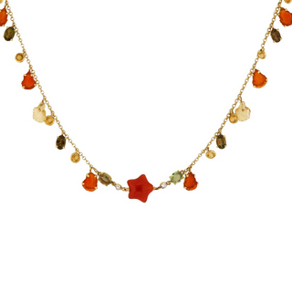 Tenenbaum Collection 18K Gold Agates Line Necklace with Tourmalines