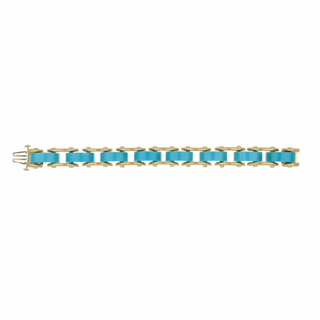 Aletto Brothers 18K Gold Diamond Link Bracelet with Turquoises