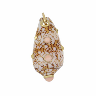 Trianon 18K Gold Conus Shell Pendant with Coral