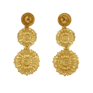 Estate LaLaounis 18K Gold Multi Drop Floral Earrings