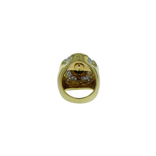 Hammerman Bros. 18K Gold Onyx Cocktail Ring with Diamonds