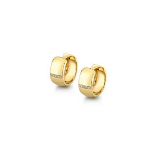 Michael M 14K Gold Diamond Huggie Earrings