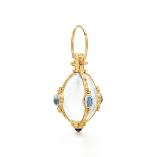 Temple St Clair 18K Gold Moonstone Drop Pendant with Tanzanite