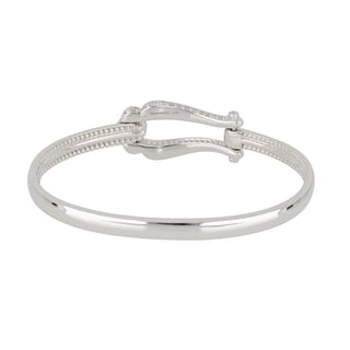 Verragio 18K White Gold Signature Diamond Buckle Bangle