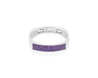 Vincent Peach Sterling Silver Amethyst Bangle Bracelet