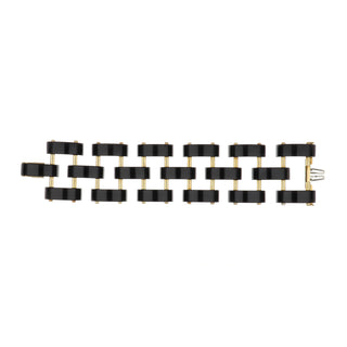 Aletto Brothers 18K Gold Onyx Link Bracelet with Diamonds