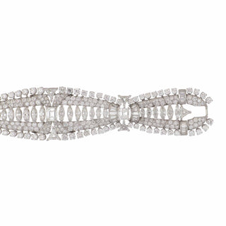 Vintage/Estate White Platinum Diamonds Link Bracelet