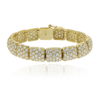 Vintage 18K Gold Diamonds Link Bracelet