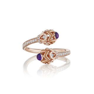 Verragio 18K Rose Gold Amethyst & Diamond Toi et Moi Ring