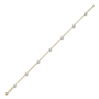 Mastoloni 14K Gold Freshwater Pearl Chain Bracelet with Pearl