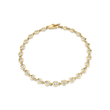 Load image into Gallery viewer, Michael M Yellow 14K Gold Round Cut Diamond Line Bracelet
