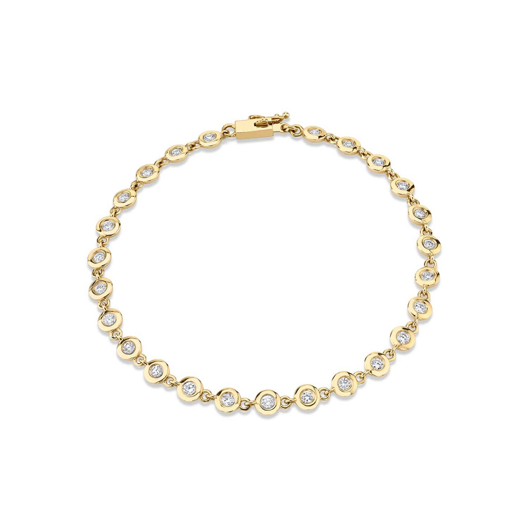 Michael M Yellow 14K Gold Round Cut Diamond Line Bracelet