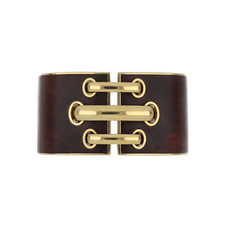 David Webb 18K Gold Woods Cuff Bracelet