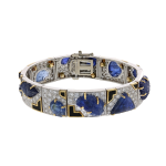 David Webb Yellow G&PT Sapphires Link Bracelet with Diamonds