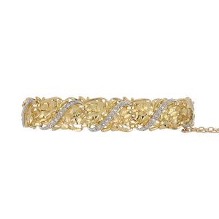 Antique Collection Two-Tone Gold & Platinum Diamond Line Bracelet