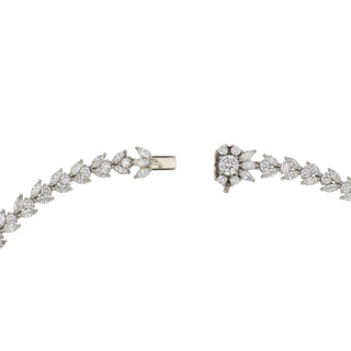 Signed Platinum Diamonds Collar Necklace