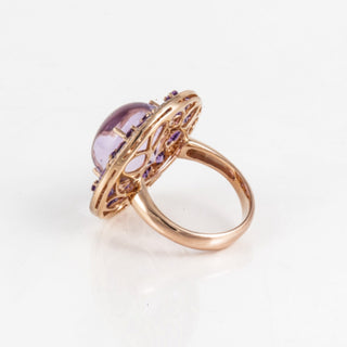 Estate 18K Gold Amethyst Ring with Diamonds