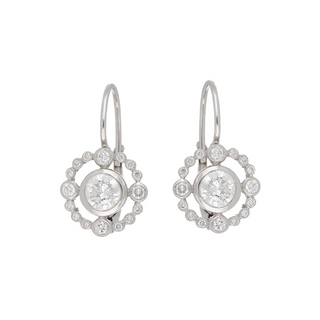 Tenenbaum Collection White 18K Gold Diamond Drop Earrings