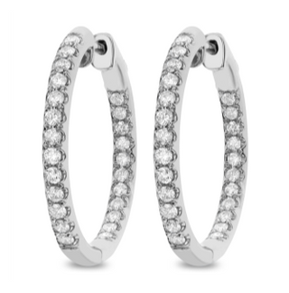 Tenenbaum Collection 18K White Gold Diamonds Hoop Earrings