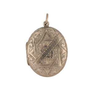 Victorian 10K Rose Gold Locket with Floral Engraving