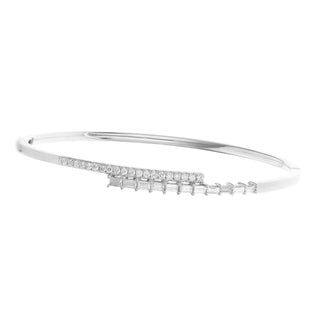 Tenenbaum Collection 18K White Gold Diamonds Bangle Bracelet with Diamonds