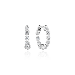 Verragio 18K White Gold Diamond Hoop Earrings