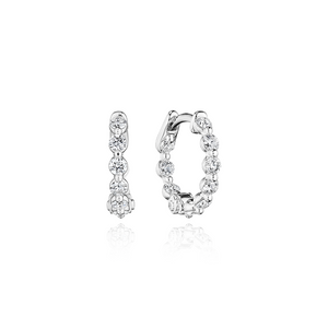 Verragio White 18K Gold Round Brilliant-Cut Diamond Hoop Earrings