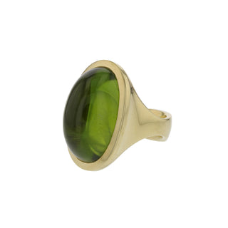 Estate 18K Gold Cabochon Peridot Ring