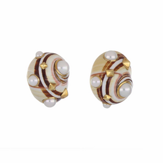 Trianon 18K Gold Pearls Clip Earrings