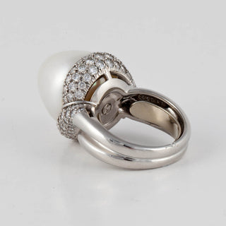 Hidalgo White Platinum Cultured Pearl Dome Ring with Pearl