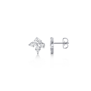 Michael M 18K White Gold Diamond Stud Earrings