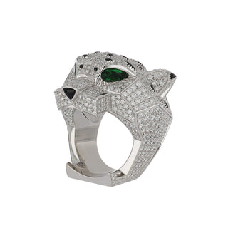 'Panthère de Cartier' 18K White Gold Pavé Diamond Ring