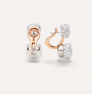 Pomellato Two-Tone 18K Gold Diamonds Drop Earrings