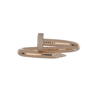 Cartier 18K Rose Gold Diamonds Bangle Bracelet