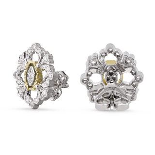 Buccellati Two-Tone 18K Gold Diamonds Stud Earrings