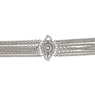 Chanel 18K White Gold Diamond Pom Pom Necklace with Diamonds