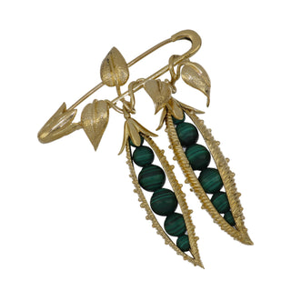 Tiffany & Co. 18K Gold Malachites Brooch