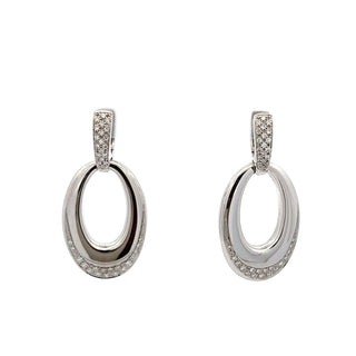 Antonio Papini 18K White Gold Diamond Drop Earrings