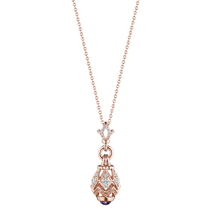 Verragio Rose 18K Gold Round Brilliant-Cut Diamond Pendant Necklace with Amethysts