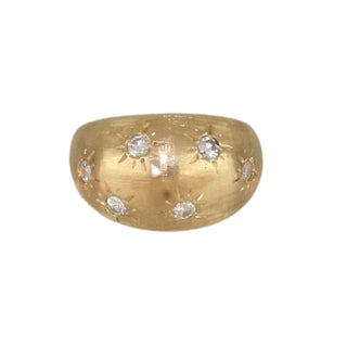 14K Gold Diamonds Dome Ring