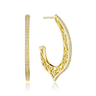 Verragio 18K Gold Diamonds Hoop Earrings