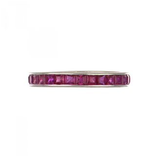 Vintage/Estate 18K White Gold Rubies Eternity Ring