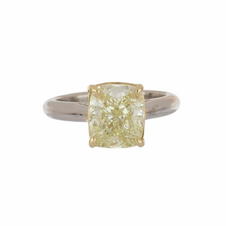 Estate GIA 3.66 Carat Cushion-Cut Diamond Solitaire Engagement Ring