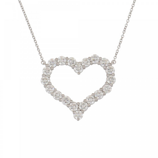 Estate Tiffany & Co. Platinum Diamond Heart Pendant Necklace